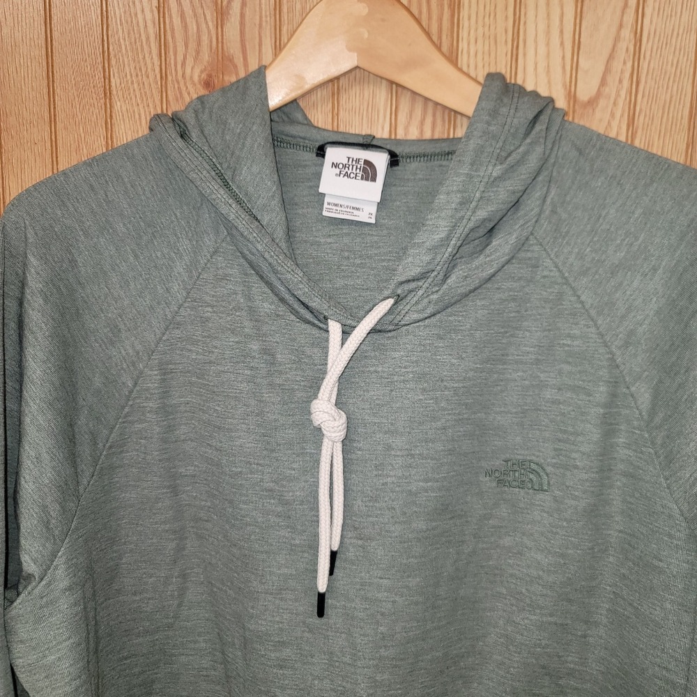 The North Face Womens 2X Heather Green Lightweight Hoodie Gorpcore Activewear